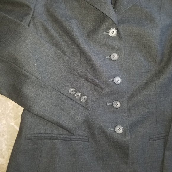 Laura Ashley Dark Gray Stretch Wool Blazer 10 - Picture 3 of 6